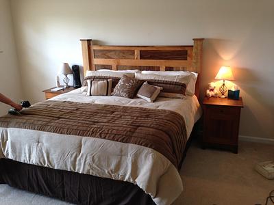 Cherry and Walnut frame and panel bed - Project by Dave