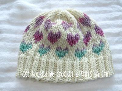 Heart knit hat - Project by Erin