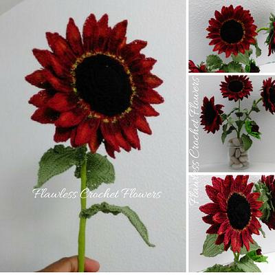 Velvet Queen Sunflower - Project by Flawless Crochet Flowers