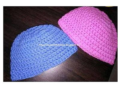 Simple Crochet Beanie Cap for Newborn - Project by rajiscrafthobby