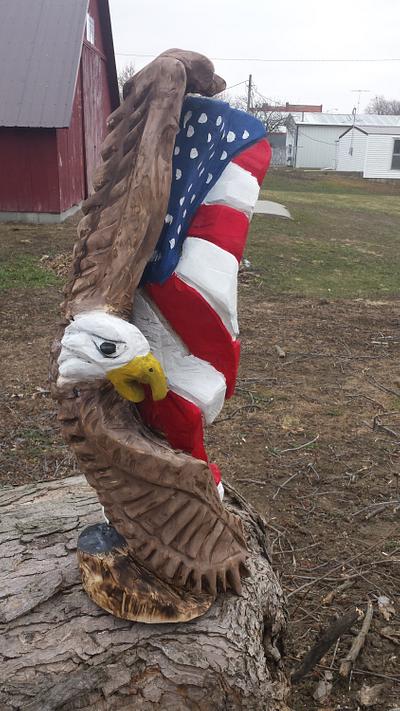 eagle and flag - Project by Carvings by Levi