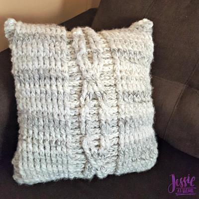 Giant Crochet Cable Pillow - Project by JessieAtHome