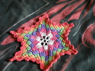 tunisian entrelac Star Afghan  - Project by CrochetDevee