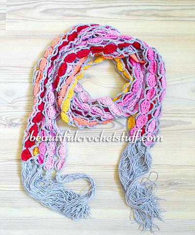 Crochet Colorful Scarf Free Pattern - Project by janegreen