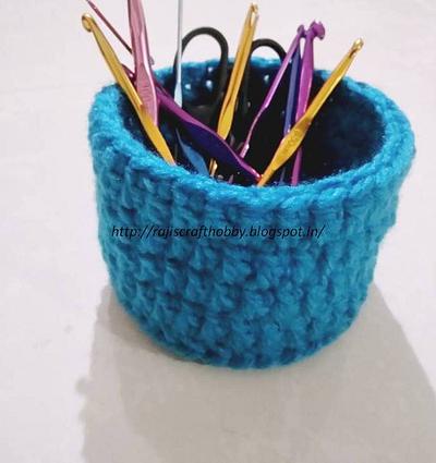 Crochet Utility Mini Basket - Project by rajiscrafthobby