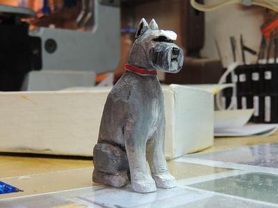 Schnauzer carving - Project by Rolando Pupo