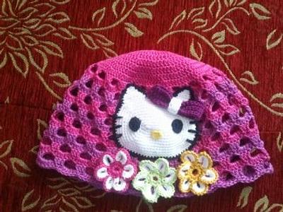 Kitty and the flowers cap - Project by Petra