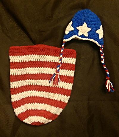 Patriotic Hat and Cocoon Set - Project by Jenni0605