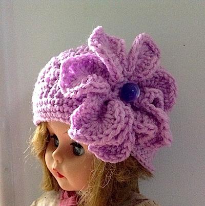 My First Crochet "Flower Hat"  - Project by MsDebbieP