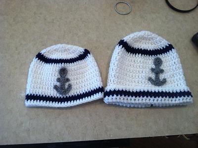 Mom and son Navy beanies - Project by burnzygirl211