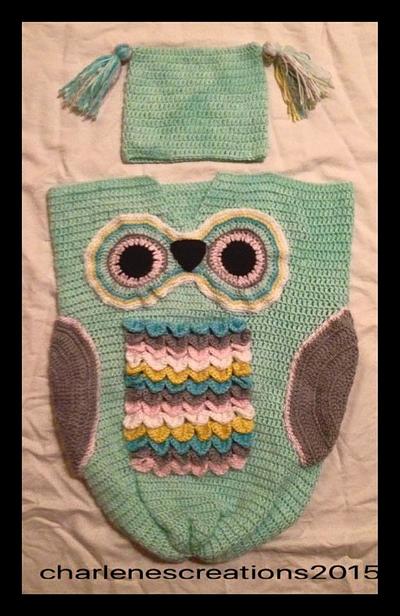Baby Owl Cocoon and Matching Hat - Project by CharlenesCreations 