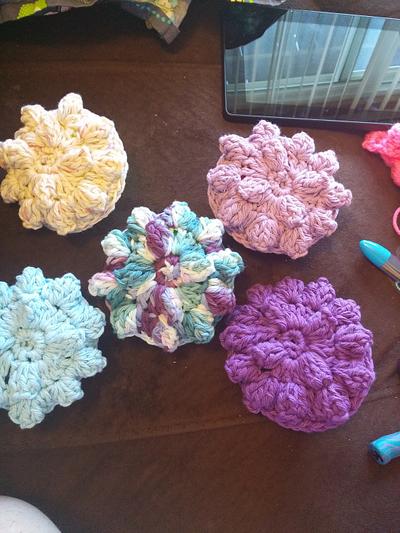 popcorn stitch scrubbies - Project by Down Home Crochet