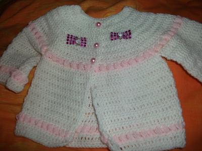 crochet matinee jacket - Project by mobilecrafts