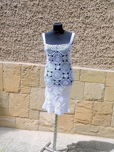 Crochet White Dress, White Dress, Sexy Lace Dress , Summer Beach Dress, Crochet Resort Dress - Project by etelina