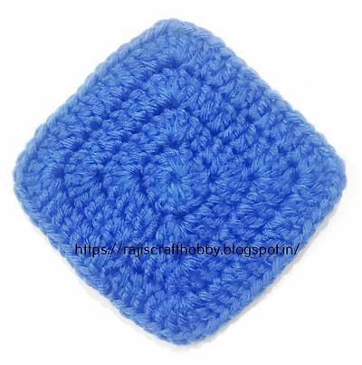 Solid Granny Square Coaster without Gaps - Project by rajiscrafthobby