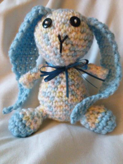 Blue Floppy Earred Bunny - Project by Laurie Daynorowicz