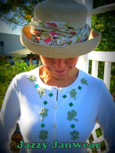 White Crocheted Shamrock Cardigan - Project by jan