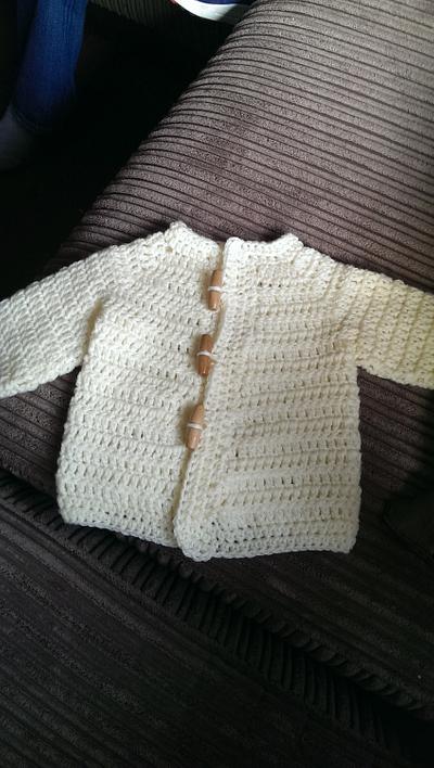 cream baby cardigan - Project by maggie craig