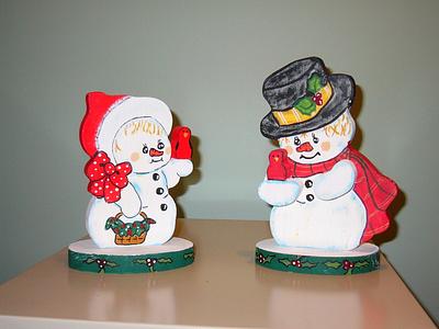 Snowman and snow lady - Project by Darlene 