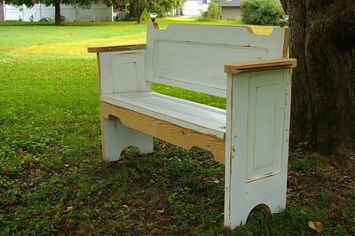 Repurposed Paneled Door Bench - Project by Michael Ray