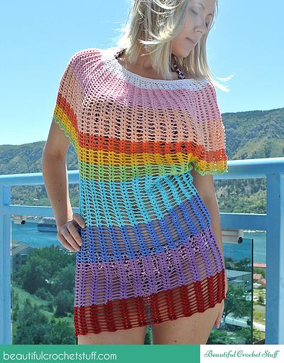 Angel Sleeve Crochet Tunic Free Pattern - Project by janegreen