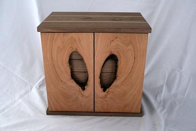 Walnut Jewelry Cabinet with Bookmatched Cherry Doors - Project by Roger Gaborski