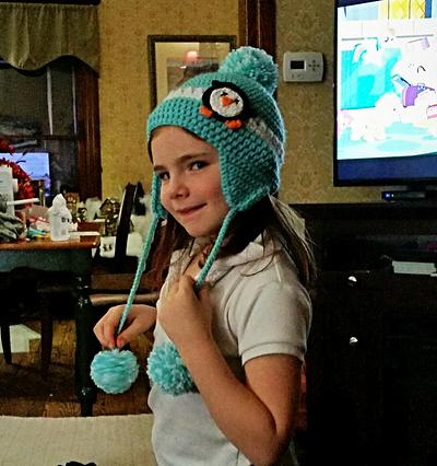 Earflap Beanies with Pompoms - Project by Kelly