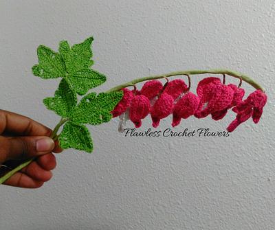 Bleeding Heart (Dicentra Spectabilis) - Project by Flawless Crochet Flowers