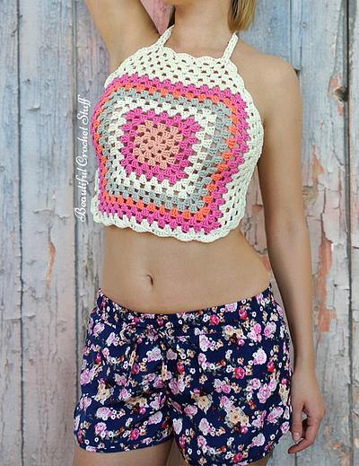 Granny Square Halter Top Free Pattern - Project by janegreen