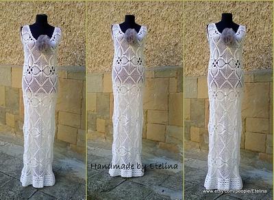 Wedding Dress, Crochet Lace Dress, Wedding Dress Boho, Sexy Beach Wedding Dress, Bridal Dress, - Project by etelina