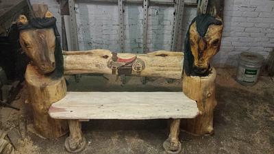 chainsaw carved bench - Project by Carvings by Levi