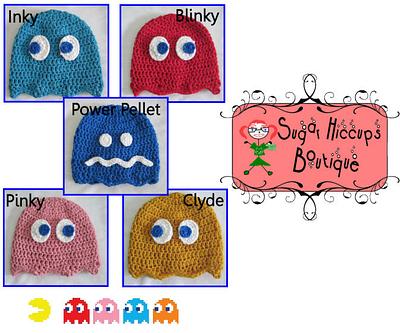 Pac Man's Arch Enemies Crochet Hats - Project by Heather Macias