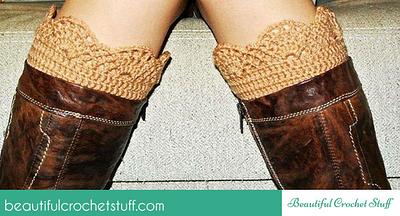 Crochet boot cuffs - Project by janegreen