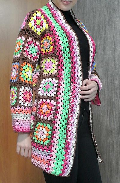 Granny Squares Cardigan Pattern - Project by janegreen