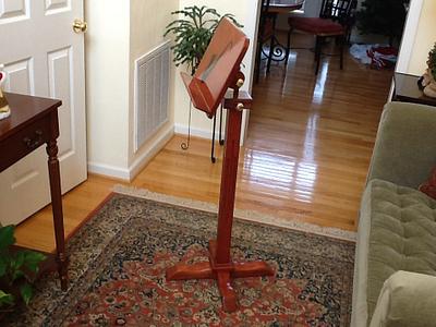 Cherry music stand for retiring choir director - Project by Jack King