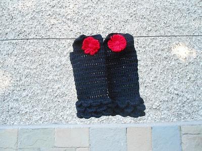 Crochet Black Fingerless, Black Crochet Gloves, Woman Fashion Accessories, Gift Gloves - Project by etelina