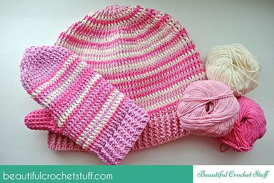 Free Crochet Hat and Mittens Pattern - Project by janegreen