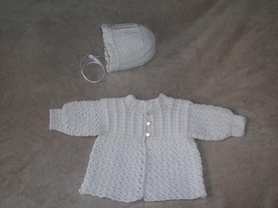 Newborn Sweater and Bonnet - Project by MJ