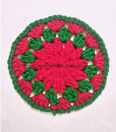 Christmas Themed Crochet Coaster - Project by rajiscrafthobby