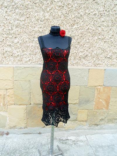 Crochet Black Dress, Black Lace Dress, Crochet Dress, Summer Dress , Crochet Resort Dress - Project by etelina