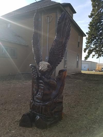6' eagle and flag - Project by Carvings by Levi