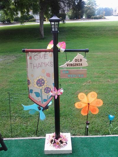 finished lamp and hitching post - Project by jim webster