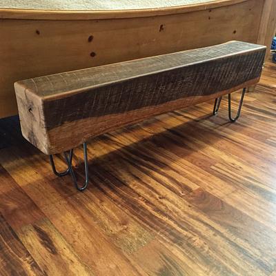 Reclaimed Oak Beam Bench - Project by Michael Ray