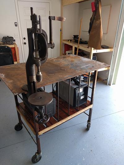 Salvaged steel and lumber welding table - Project by Justin 