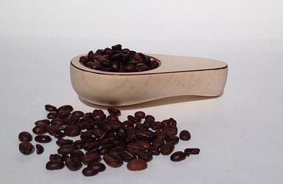 Hard maple coffee scoop with burnt edge highlights - Project by Justsimplywood 