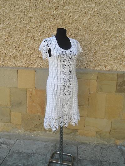 Crochet Wedding Dress, White Crochet Dress, Women Crochet, Lacy White - Project by etelina