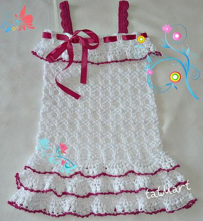 White and red sleevles dress - Project by tatMart