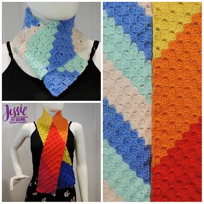 Scarf Squared – Double Crochet C2C Box Stitch Tutorial - Project by JessieAtHome