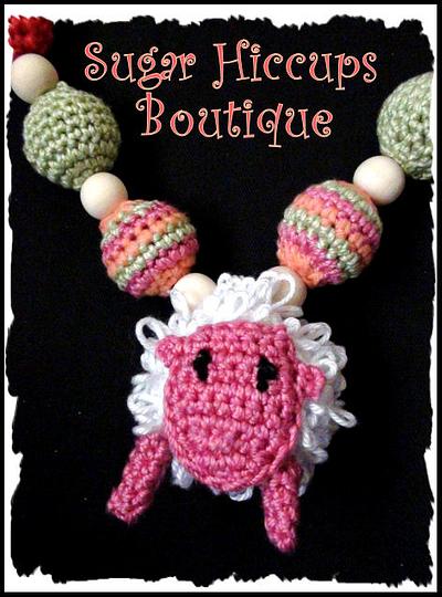 Little Lambie Crochet Nursing Necklace - Project by Heather Macias