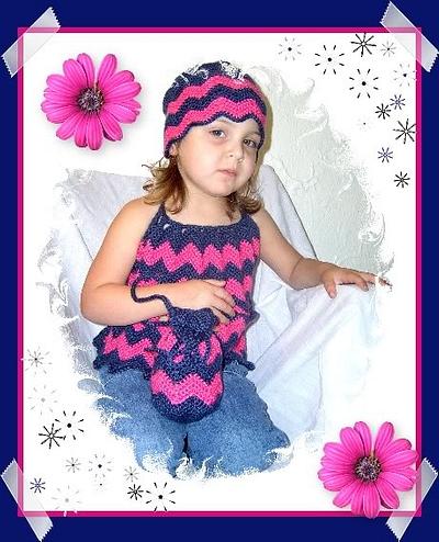 Zig Zag Cheveron Halter, Hat, and Wrist Purse - Project by Heather Macias